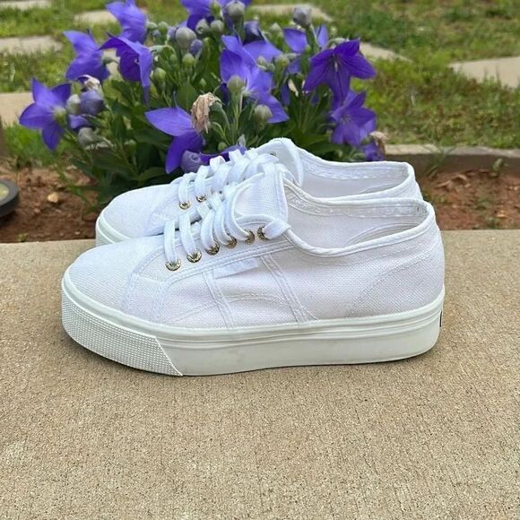 Superga White Platform Sneaker  - Picture 1 of 12